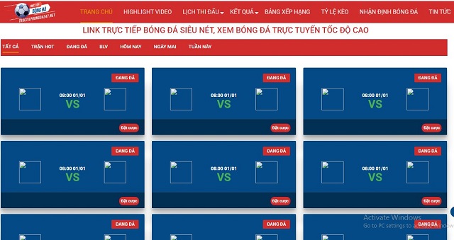 Web xem bóng đá trực tuyến